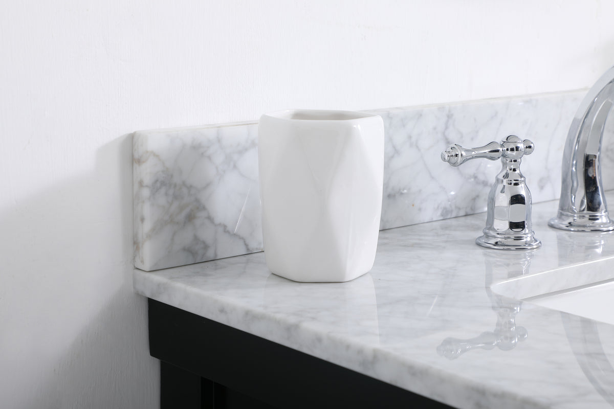 30 inch Single bathroom vanity in black with backsplash