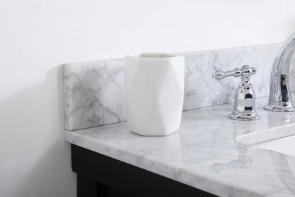 30 inch Single bathroom vanity in black with backsplash