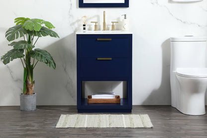 24 inch Single bathroom vanity in blue