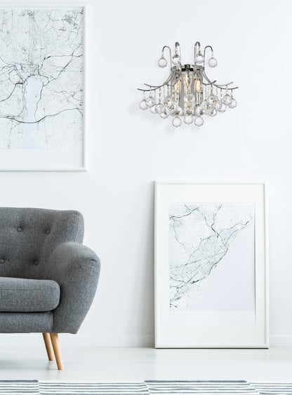 Toureg 3 light Chrome Wall Sconce Clear Royal Cut Crystal