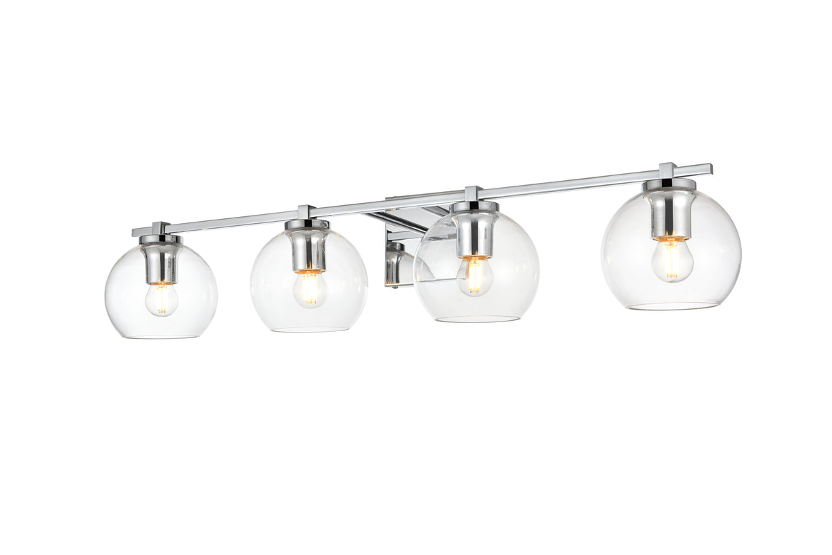 Juelz 4 light Chrome and Clear Bath Sconce