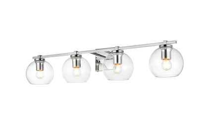 Juelz 4 light Chrome and Clear Bath Sconce