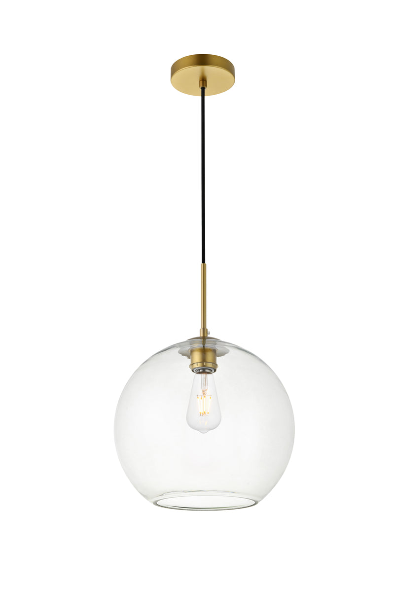 Baxter 1 Light Brass Pendant With Clear Glass