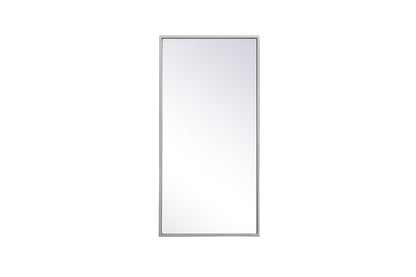 Metal frame rectangle mirror 14x28 inch in silver