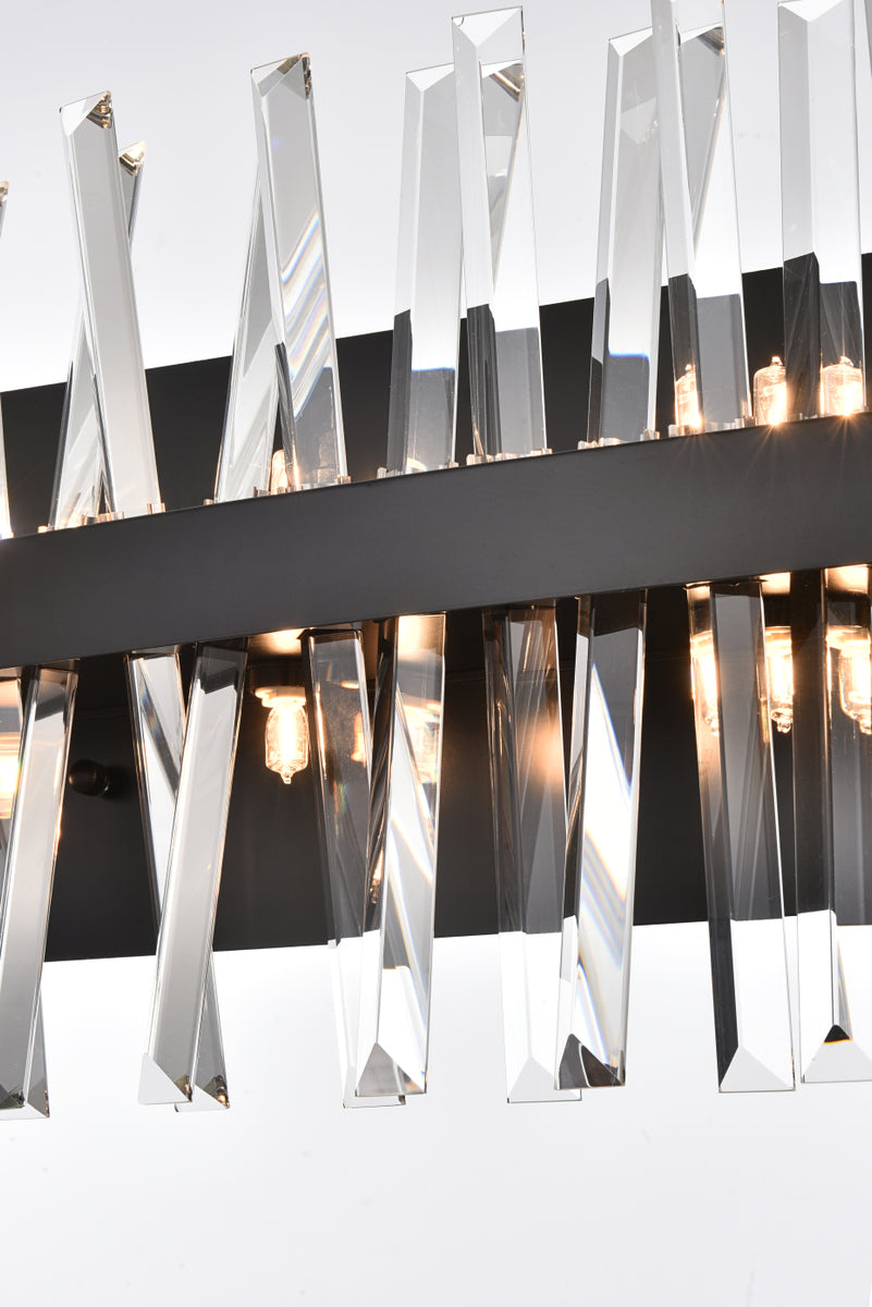 Serephina 36 inch crystal bath sconce in black