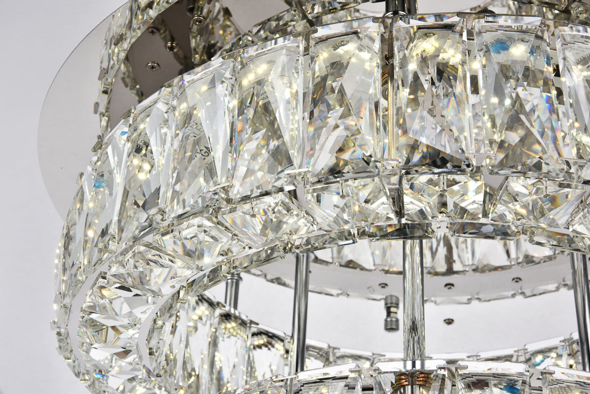 Monroe LED light Chrome Flush Mount Clear Royal Cut Crystal