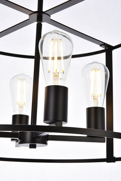 Agnys 4 lights pendant in black