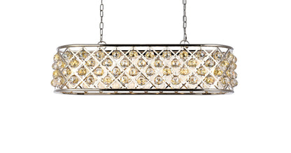 Madison 6 light polished Nickel Chandelier Golden Teak (Smoky) Royal Cut Crystal