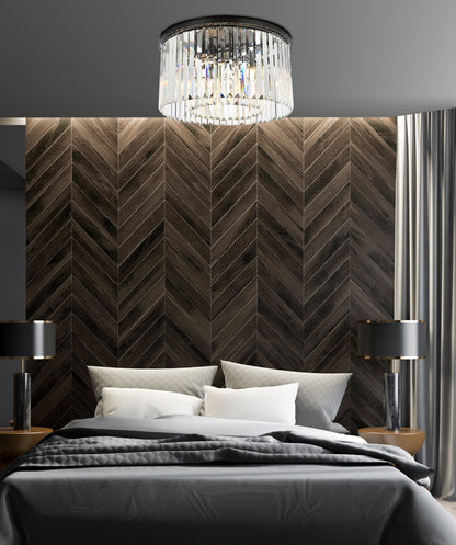 Sydney 8 light Matte Black Flush Mount Clear Royal Cut Crystal