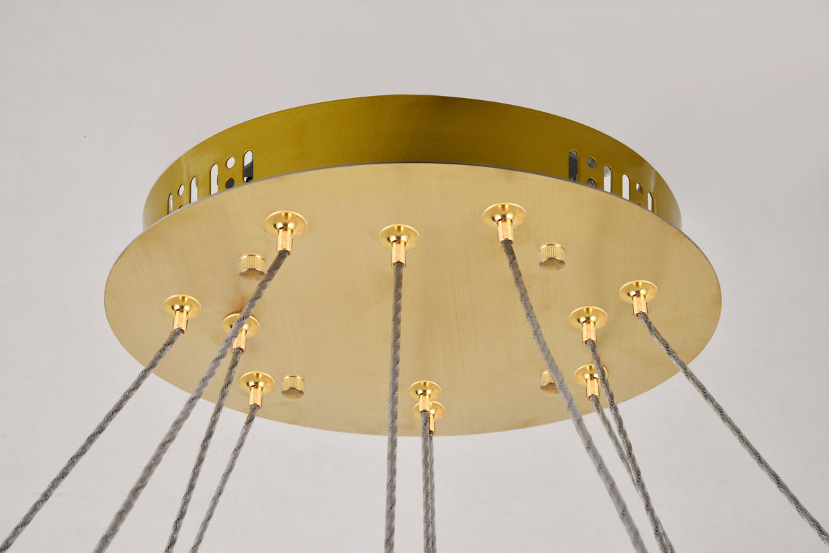 Monroe Integrated LED light Gold Chandelier Clear Royal Cut Crystal