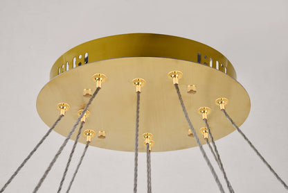 Monroe Integrated LED light Gold Chandelier Clear Royal Cut Crystal
