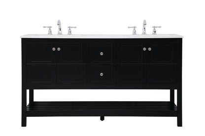60 inch Single Bathroom Vanity in Black