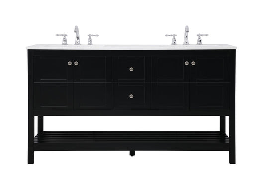 60 inch Single Bathroom Vanity in Black