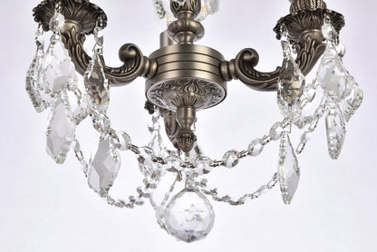Lillie 3 light Pewter Pendant Clear Royal Cut Crystal
