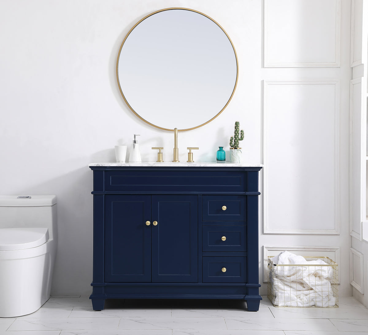 42 inch Single Bathroom Vanity set in Blue