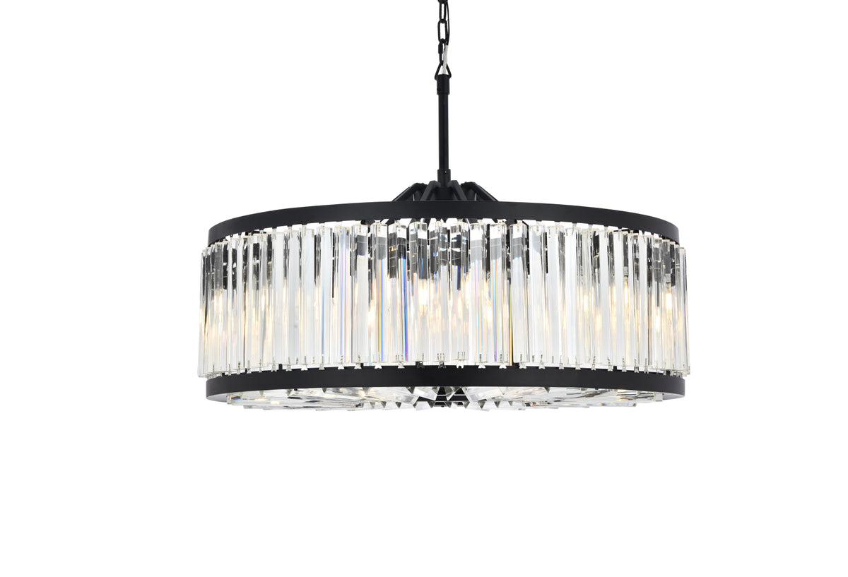 Chelsea 10 light Matte Black Chandelier Clear Royal Cut Crystal