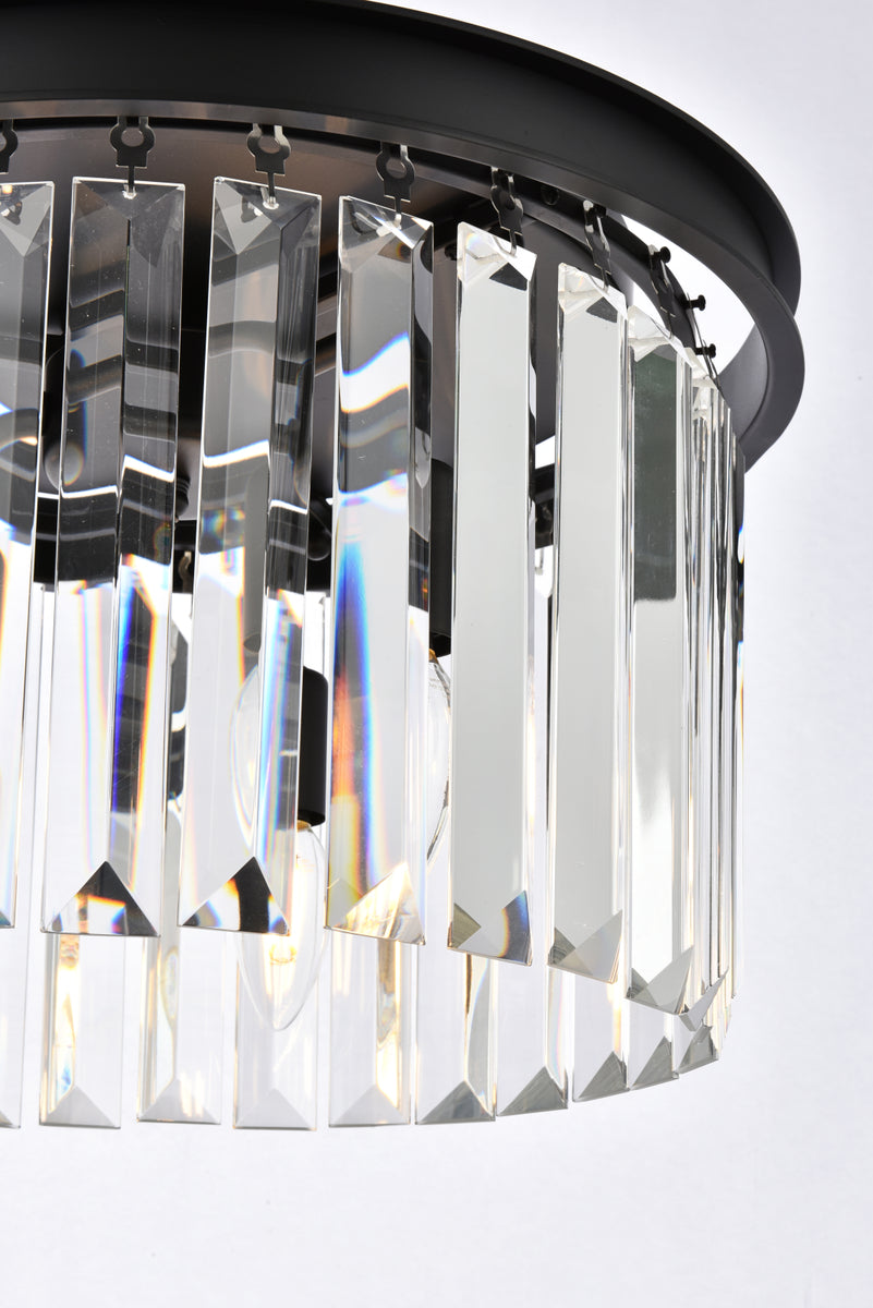 Sydney 3 light Matte Black Pendant Clear Royal Cut Crystal