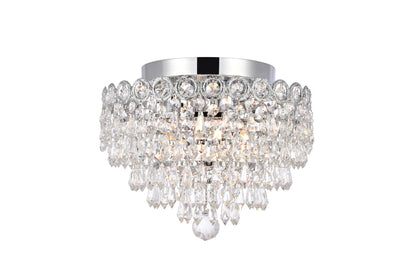 Century 4 light Chrome Flush Mount Clear Royal Cut Crystal