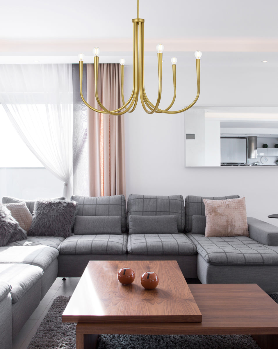 Layne 30 inch chandelier in Brass