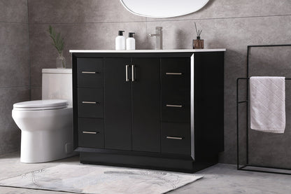 42 Inch SIngle Bathroom Vanity In Black