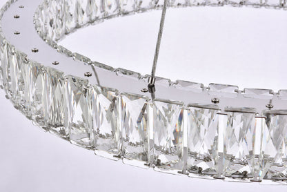 Monroe 26 inch LED round Single pendant in chrome