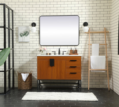 42 inch Single bathroom vanity in teak