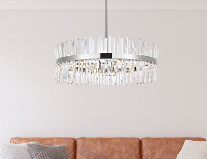 Serephina 36 inch crystal round chandelier light in chrome