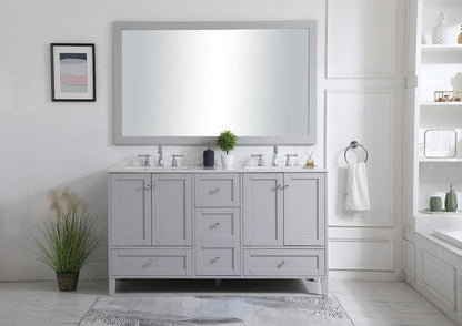 60 inch Double Bathroom Vanity in Grey