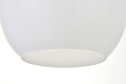 Baxter 1 Light Black Pendant With Frosted White Glass