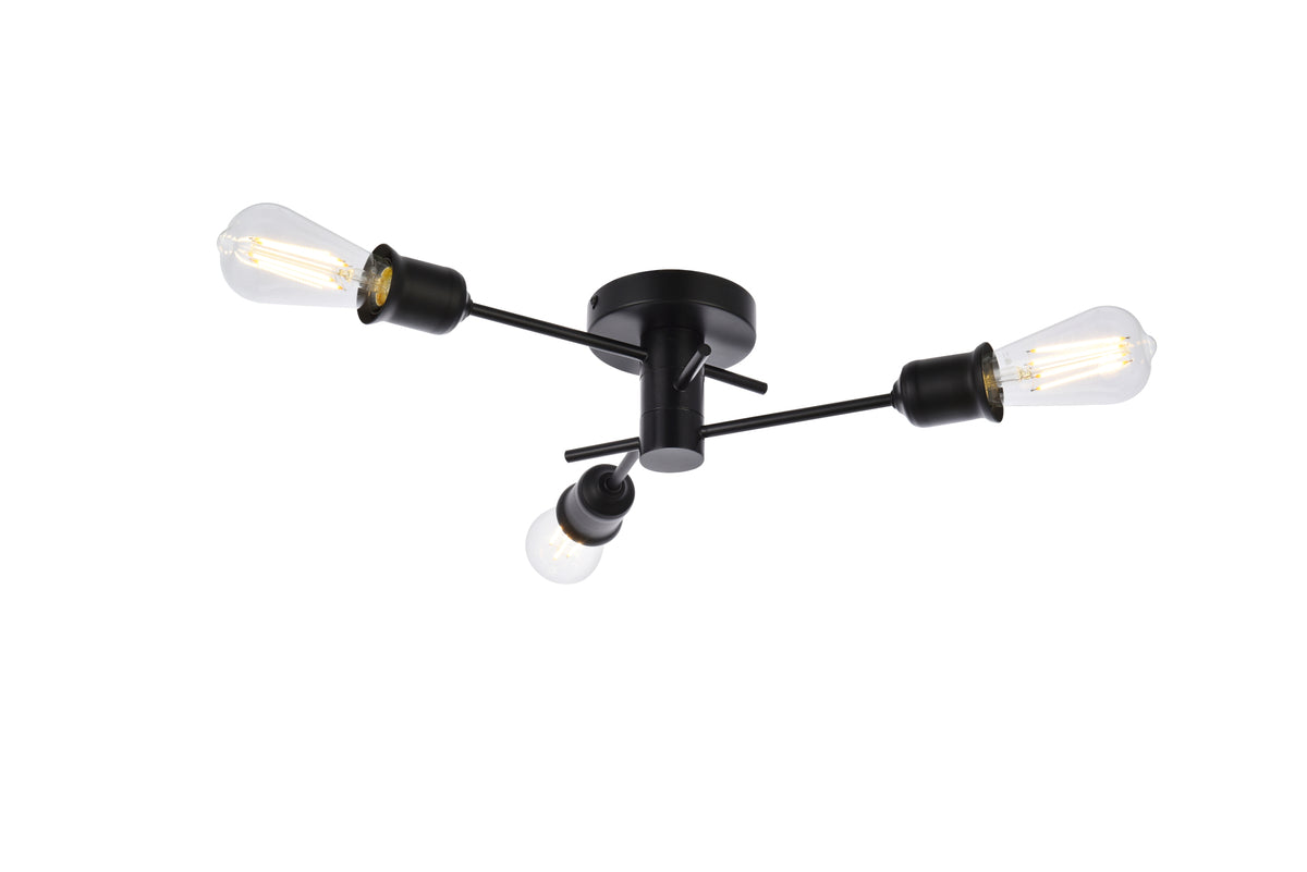 Xavier 3 lights flush mount in black