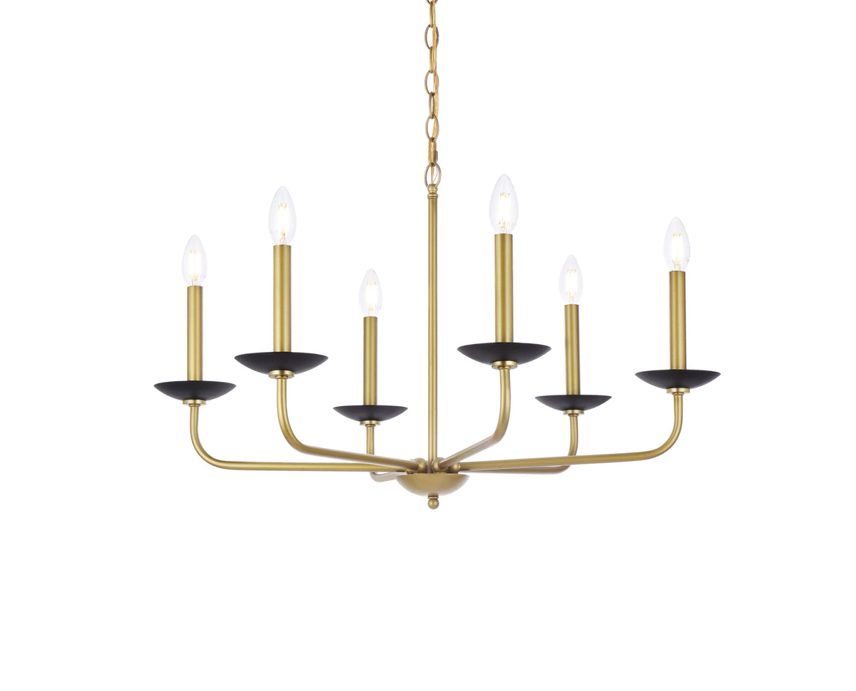 Cohen 30 inch pendant in black and brass