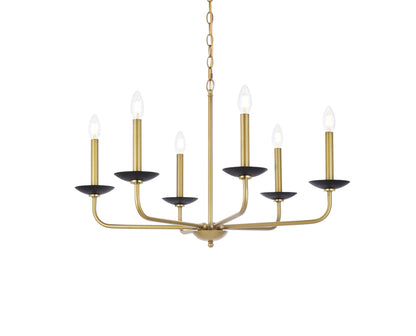 Cohen 30 inch pendant in black and brass