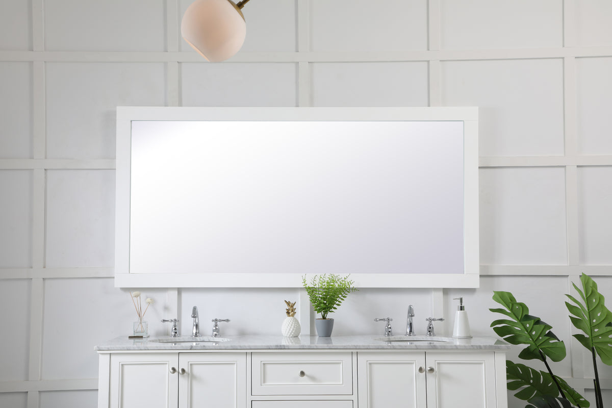 Aqua rectangle vanity mirror 72 inch in White