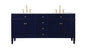 72 inch double bathroom vanity in blue