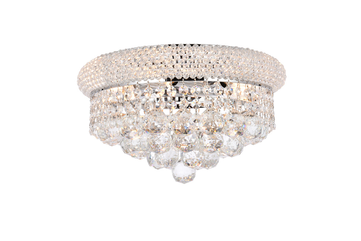 Primo 6 light Chrome Flush Mount Clear Royal Cut Crystal