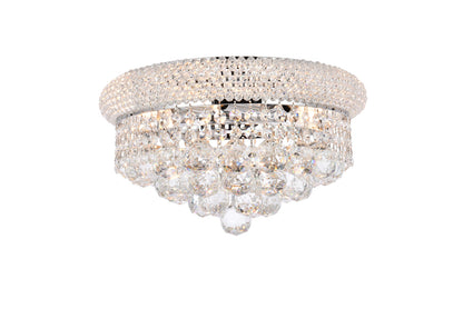 Primo 6 light Chrome Flush Mount Clear Royal Cut Crystal