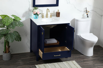 30 inch Single bathroom vanity in blue