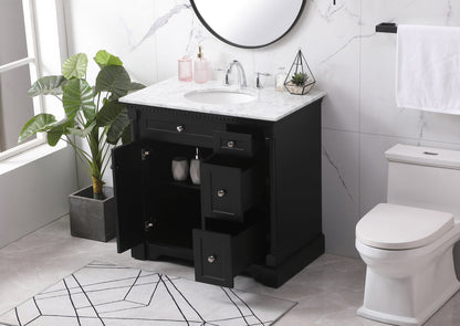 36 inch Single bathroom vanity set in black
