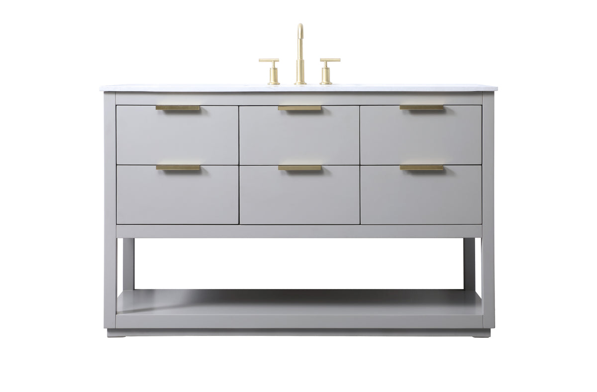 54 Inch SIngle Bathroom Vanity In Grey