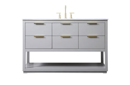 54 Inch SIngle Bathroom Vanity In Grey