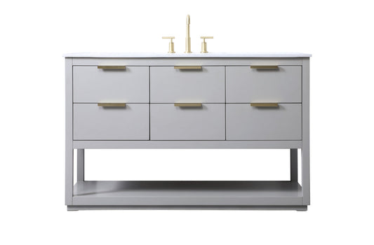 54 Inch SIngle Bathroom Vanity In Grey