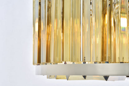 Chelsea 8 light polished nickel Chandelier Golden Teak (Smoky) Royal Cut Crystal