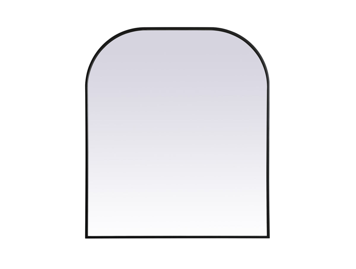 Metal Frame Arch Mirror 36x42 Inch in Black