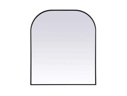 Metal Frame Arch Mirror 36x42 Inch in Black