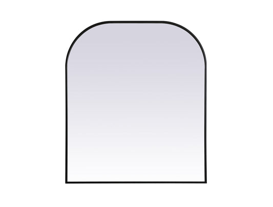 Metal Frame Arch Mirror 36x42 Inch in Black