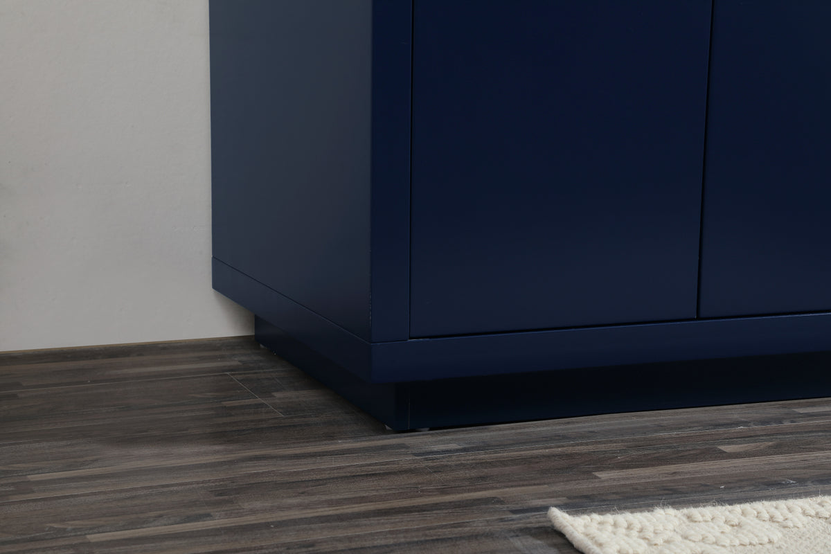 42 inch Single bathroom vanity in blue with backsplash