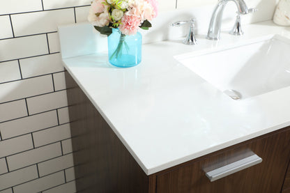 42 inch bathroom vanity in Walnut with backsplash