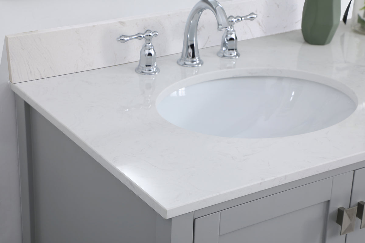 42 inch Single Bathroom Vanity in Gray with Backsplash