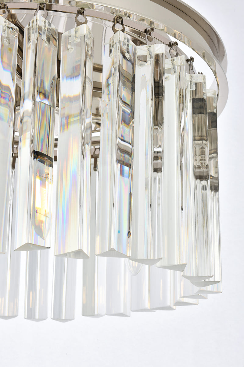 Sydney 3 light polished nickel Pendant Clear Royal Cut Crystal