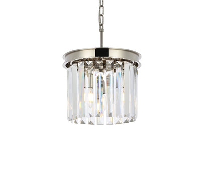 Sydney 3 light polished nickel Pendant Clear Royal Cut Crystal